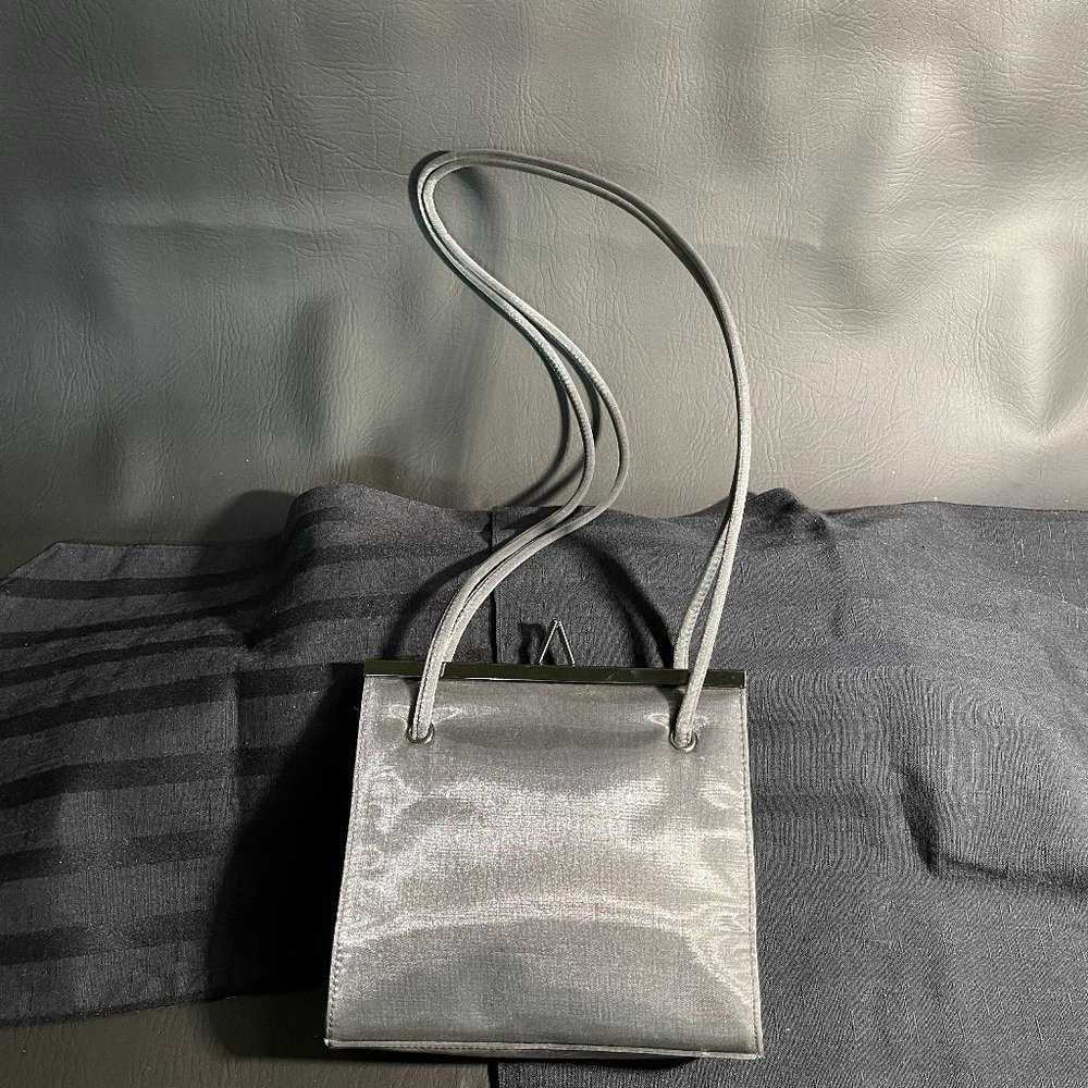 Amanda Smith Handbag Women Dark Gray Satin Evening Purse Shoulder Strap Bag NWOT